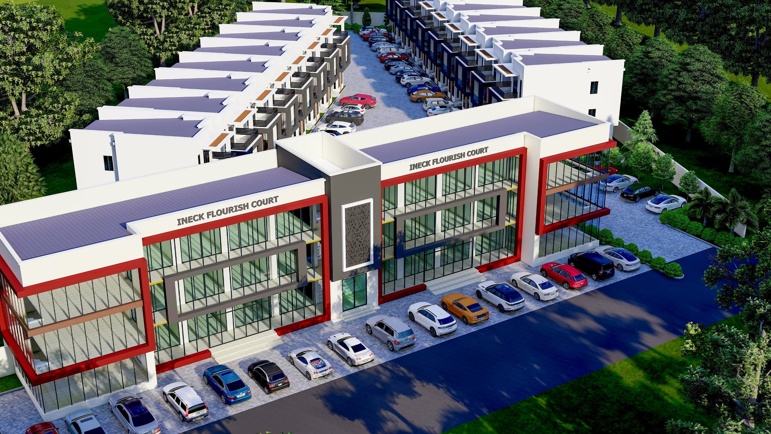 4 bedroom semi detached duplexes with just a unit left and a plaza